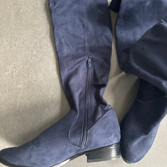 Blue Soft Suede Like Boots - Picture 2 of 8